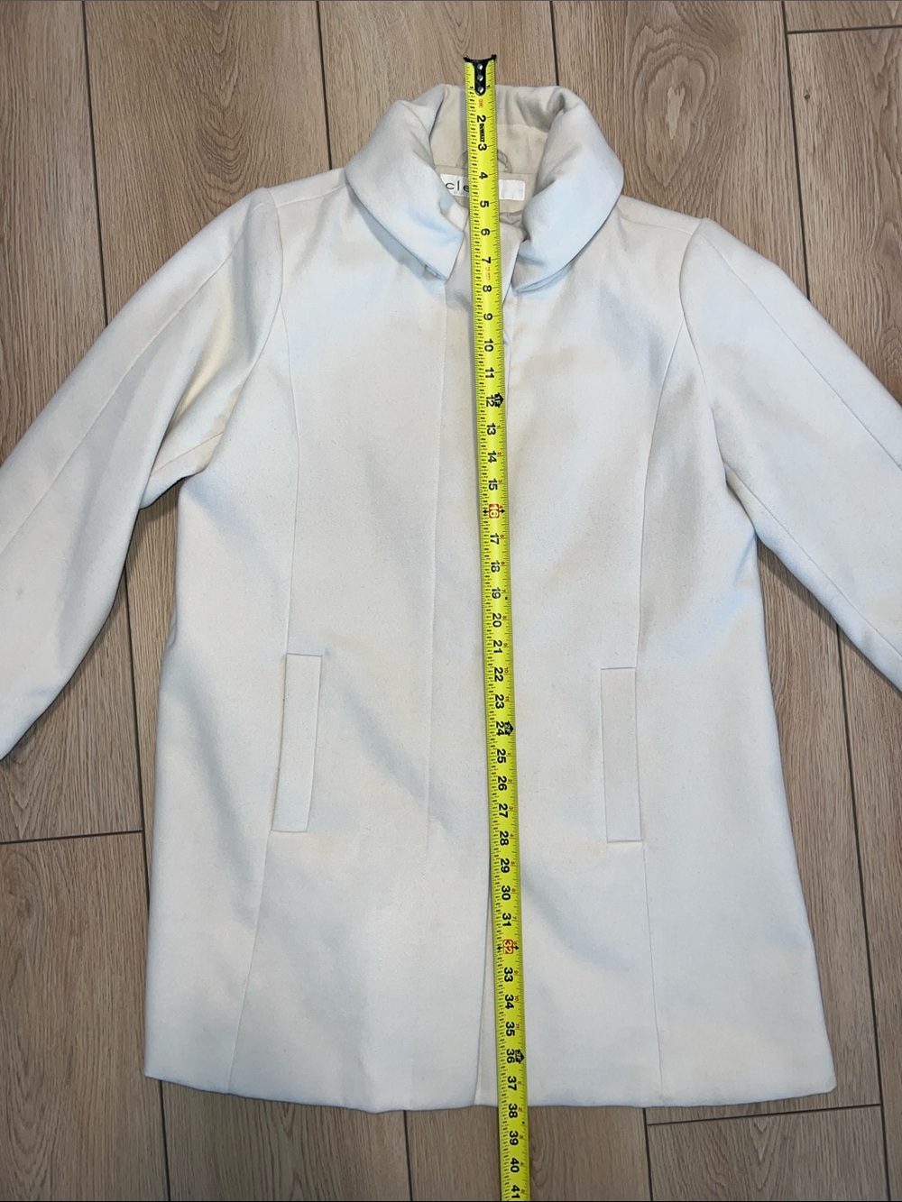 cleo Cream A-Line Stand Collar Trench Coat - Picture 13 of 14